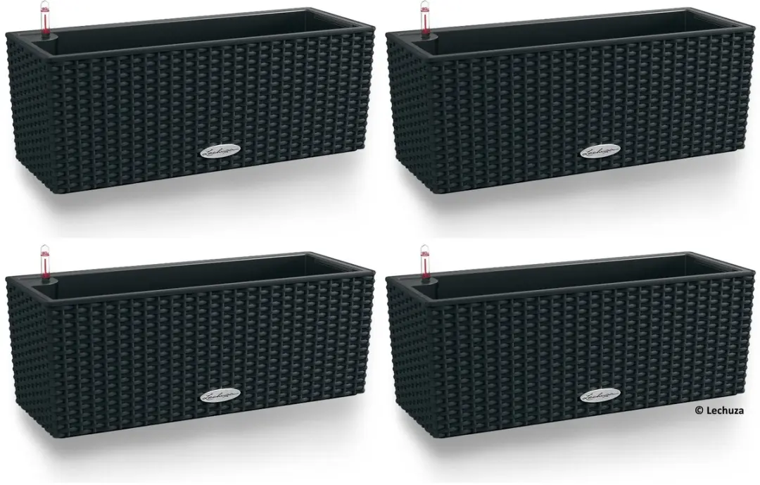LECHUZA Bloembak BALCONERA Cottage 50 grafietzwart