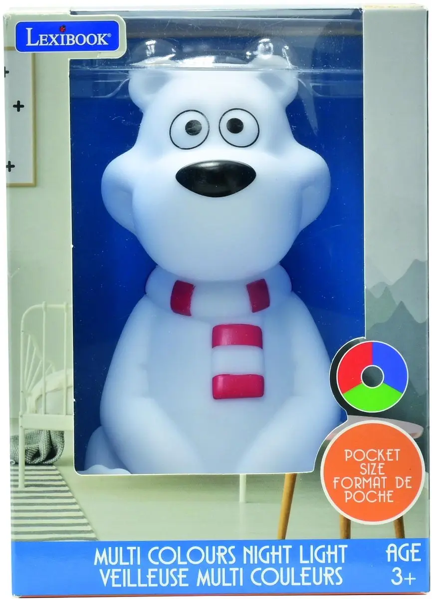 Lexibook IJsbeer 3D Nachtlampje - Kleurwisselend - 13cm - afbeelding 4 van 6