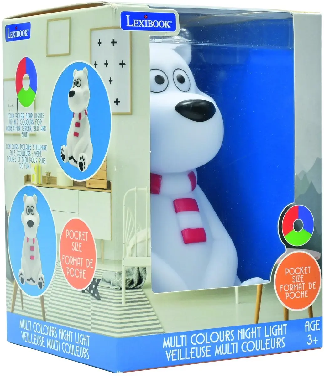 Lexibook IJsbeer 3D Nachtlampje - Kleurwisselend - 13cm - afbeelding 5 van 6