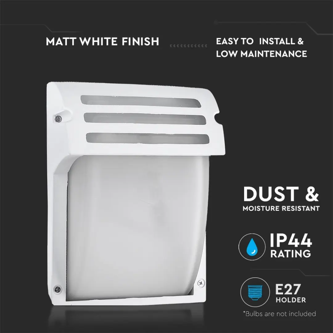 V-TAC VT-754-MW Wandlamp Buiten E27 - IP44 - Mat Wit - afbeelding 4 van 6