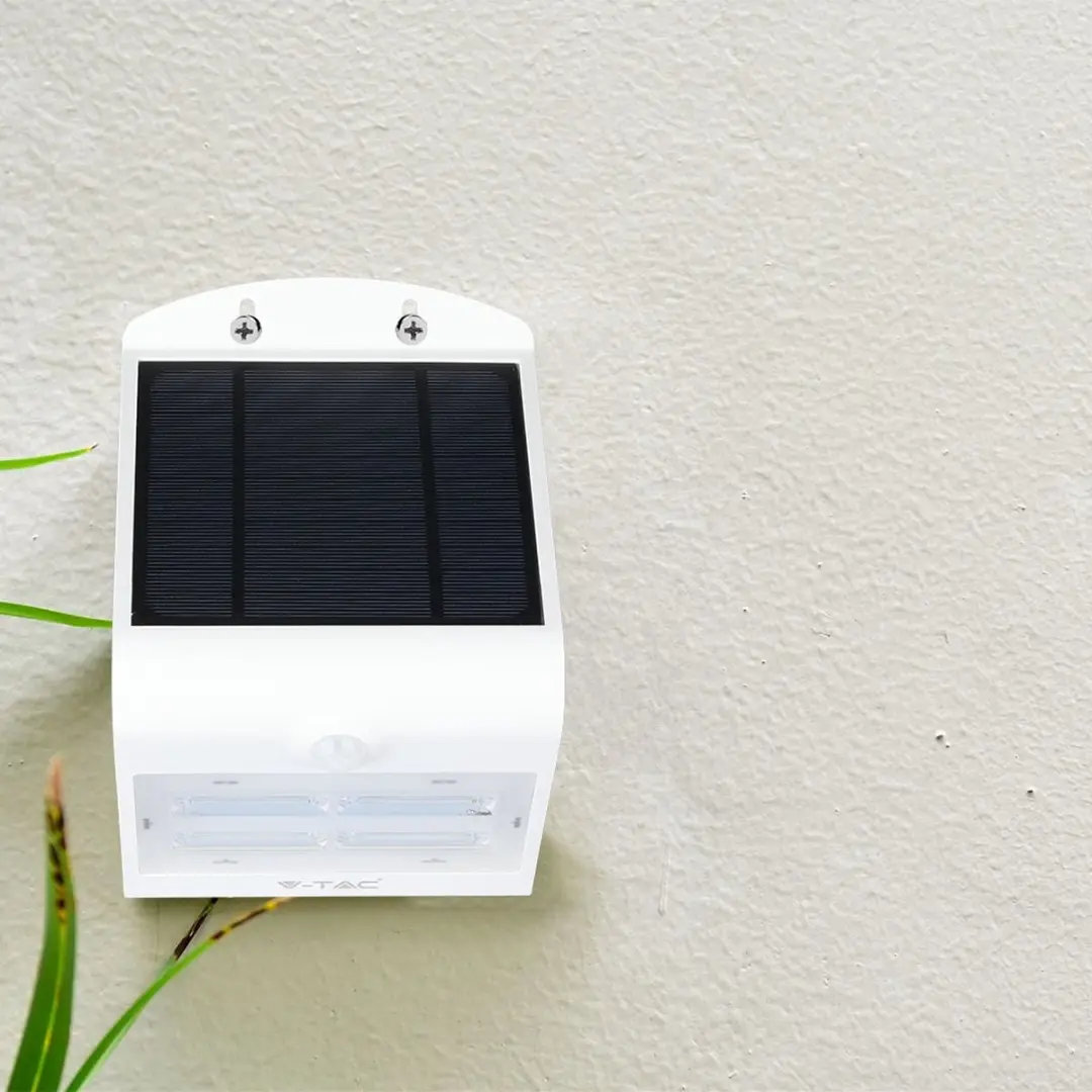 V-TAC VT-768 Solar Wandlamp - 3W - IP65 - Wit - afbeelding 5 van 6