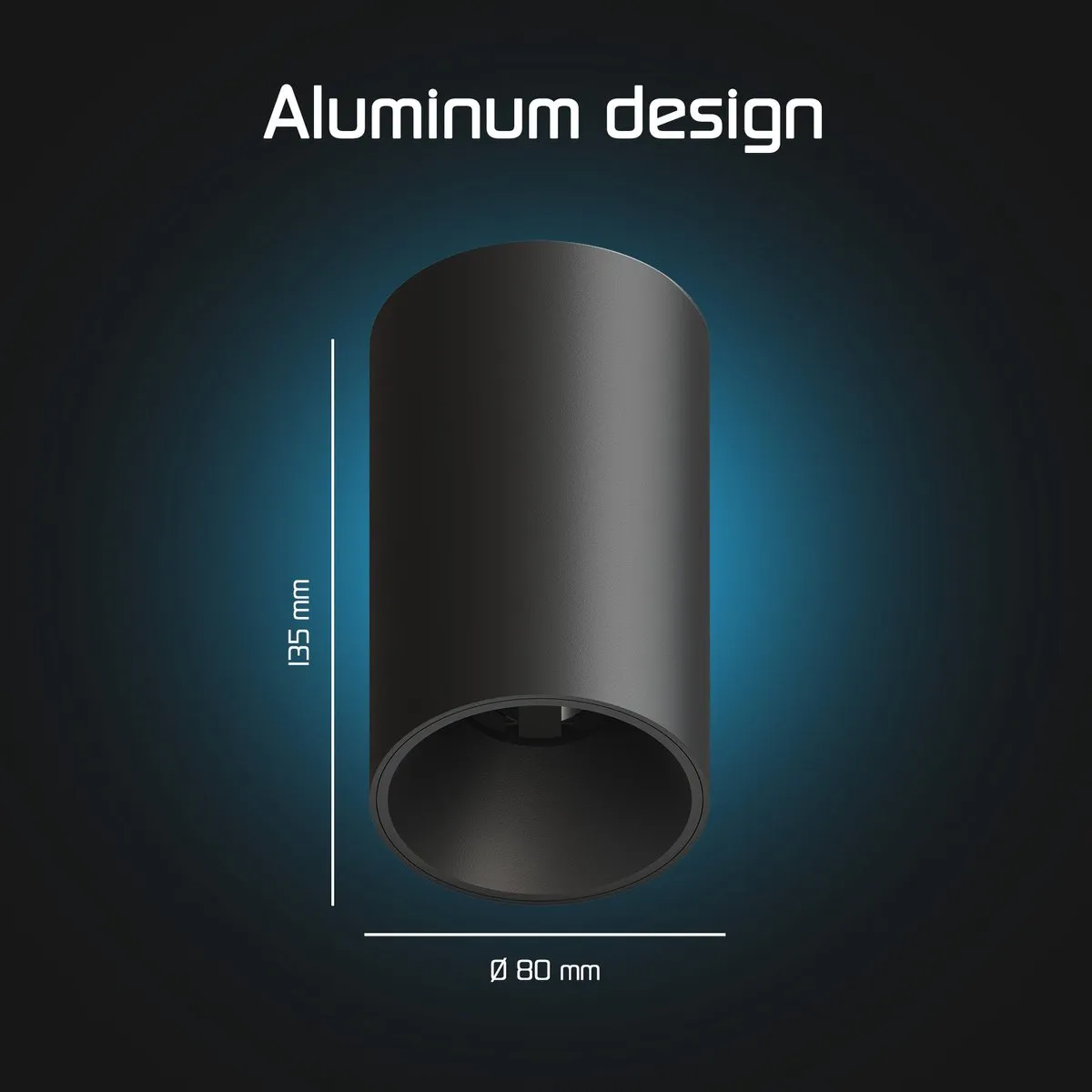 LEDVION 6x LED Opbouwspot Rond Ø80mm - Zwart - 2700K