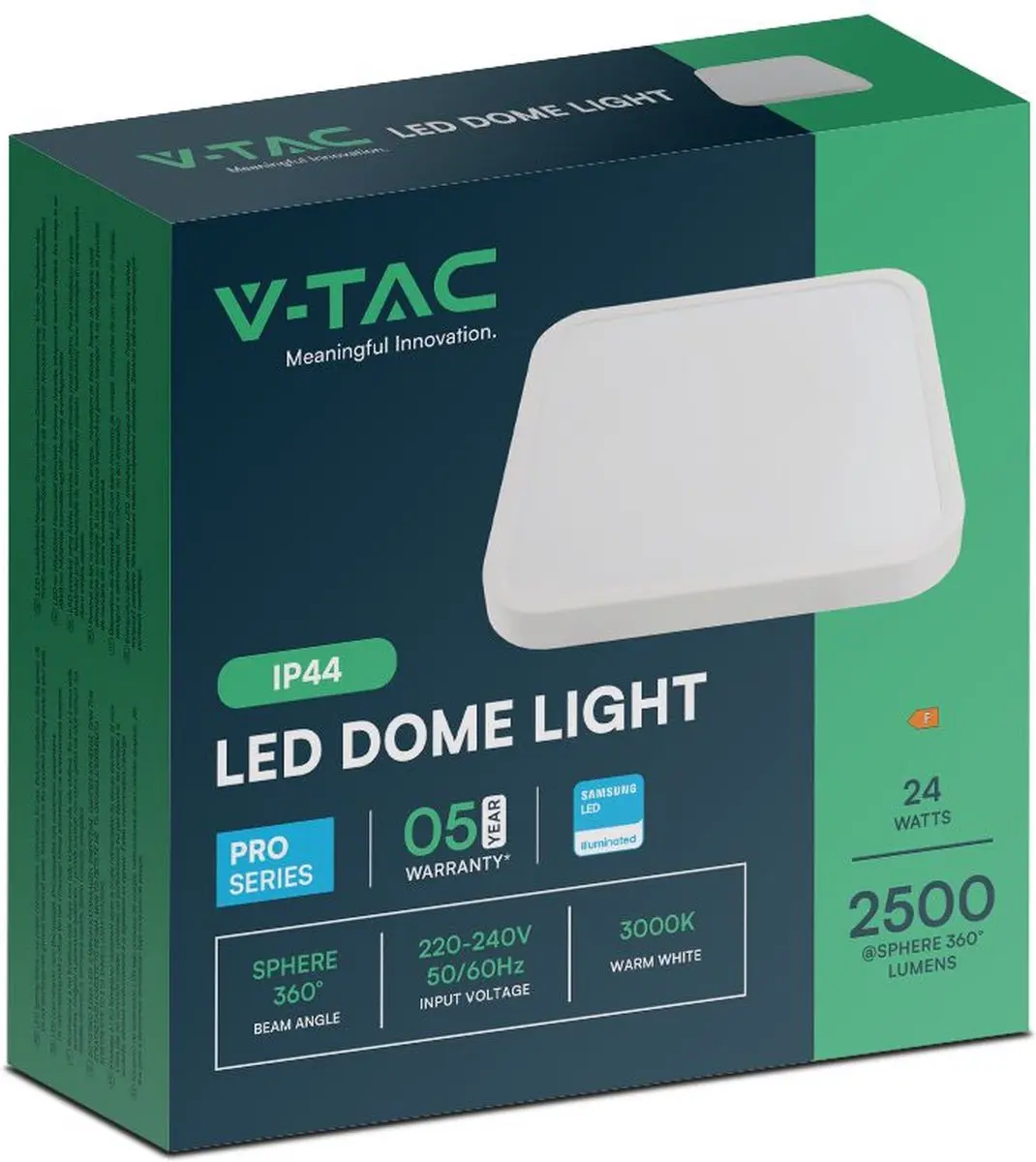 V-TAC VT-8624SQ-S-W Vierkante LED Plafondlamp 24W - afbeelding 5 van 6