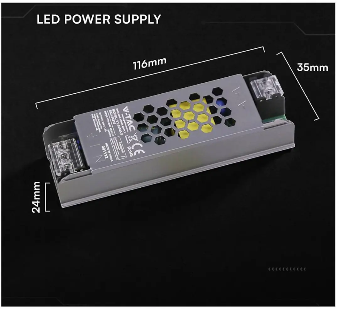 V-TAC VT-24035-S LED-transformator 36W 24V - afbeelding 2 van 3