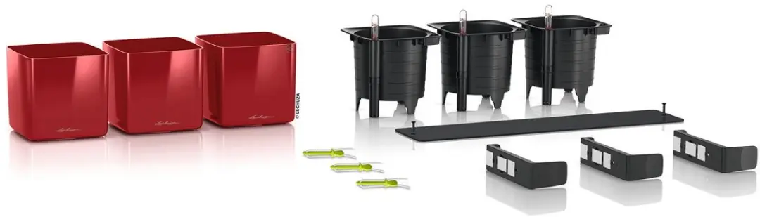 Lechuza CUBE Green Wall Home Kit 14 - Scharlakenrood - afbeelding 5 van 6