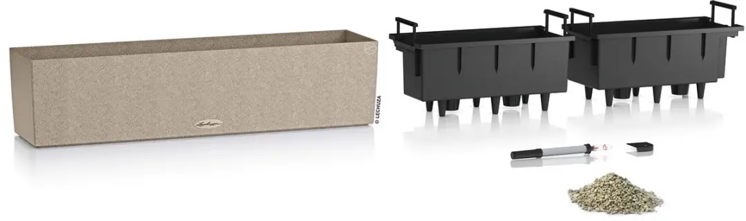 Lechuza Balconera Stone 80 Plantenbak - 12 l - Zandbeige - afbeelding 5 van 6