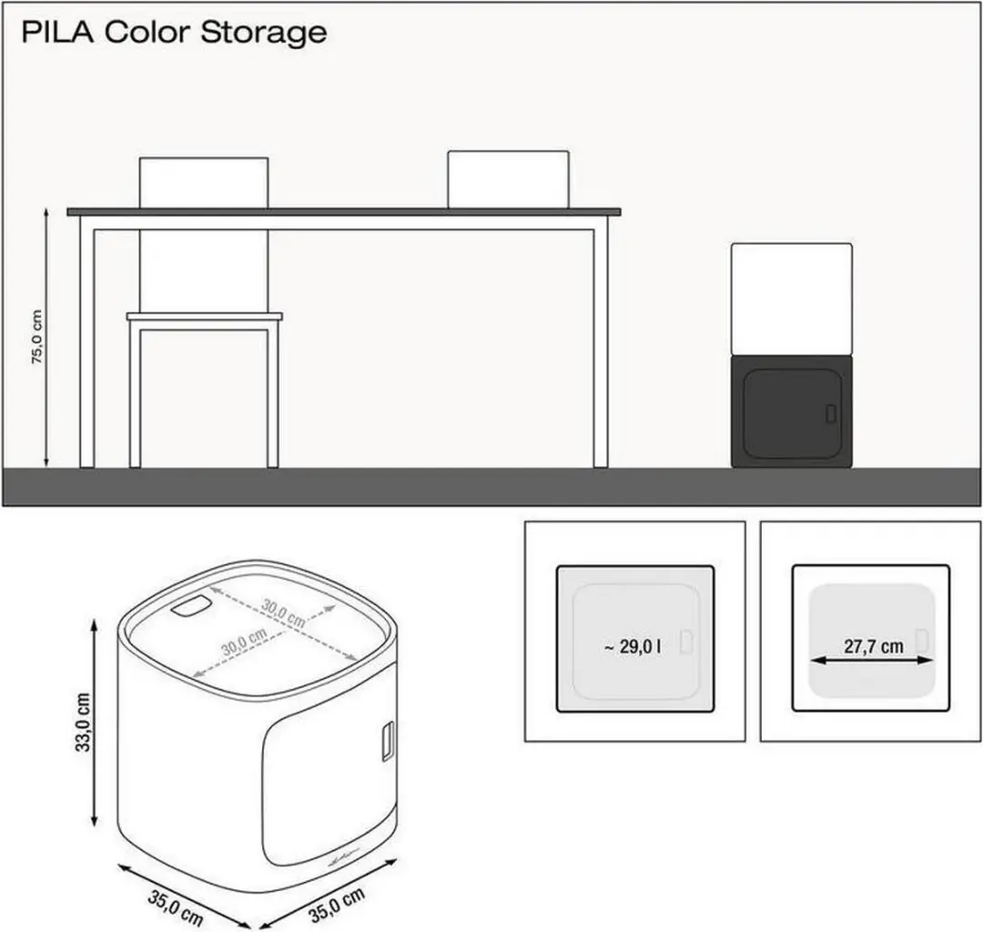 LECHUZA PILA Color STORAGE - Plantenbak module - zandbruin - afbeelding 2 van 6