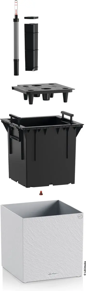 Lechuza CANTO Slatestone 30 low Plantenbak - Lichtgrijs - afbeelding 4 van 6