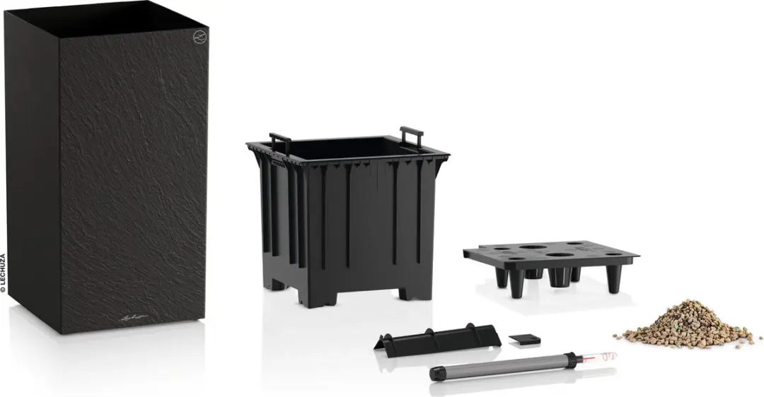 Lechuza CANTO Slatestone 40 High Plantenbak - Donkergrijs - afbeelding 3 van 6