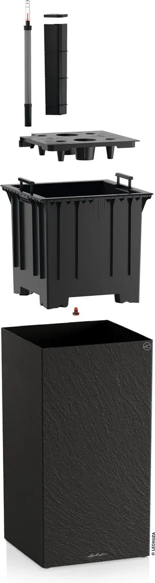 Lechuza CANTO Slatestone 40 High Plantenbak - Donkergrijs - afbeelding 4 van 6