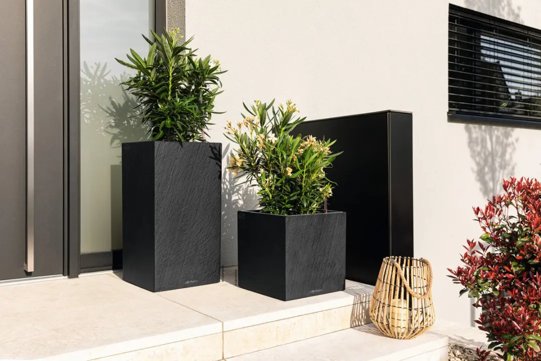 Lechuza CANTO Slatestone 40 High Plantenbak - Donkergrijs - afbeelding 6 van 6