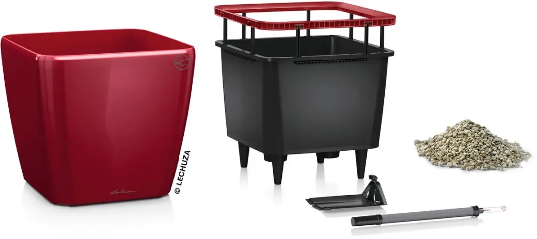 Lechuza Quadro Premium LS 43 Plantenbak - 32L - Rood - afbeelding 6 van 6
