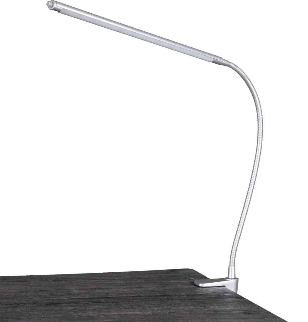 LED klemlamp bureaulamp verstelbaar zilver, metaal, 1x LED warm wit, BxH 38x60 c