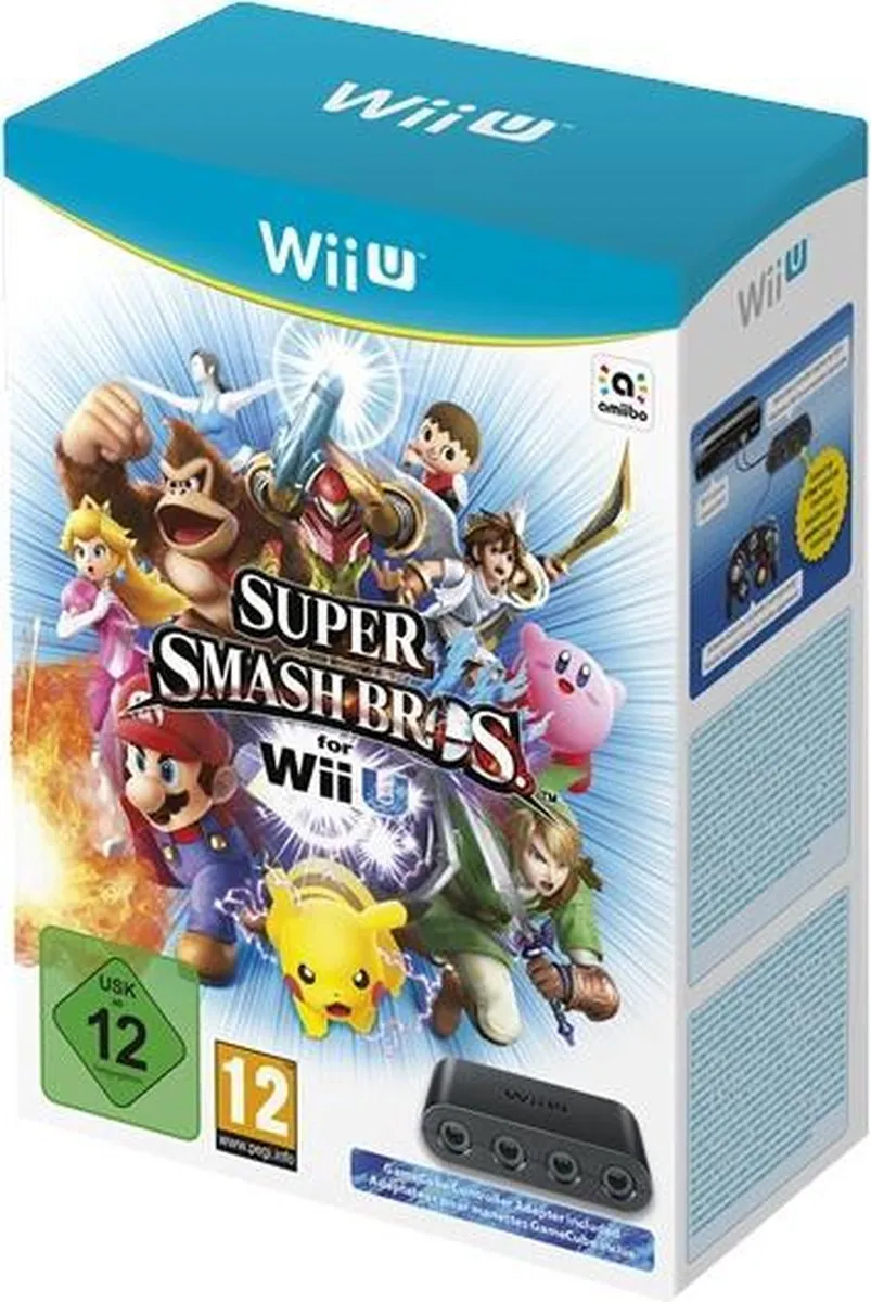 Nintendo Super Smash Bros. Wii U GameCube Controller Adapter Bundel