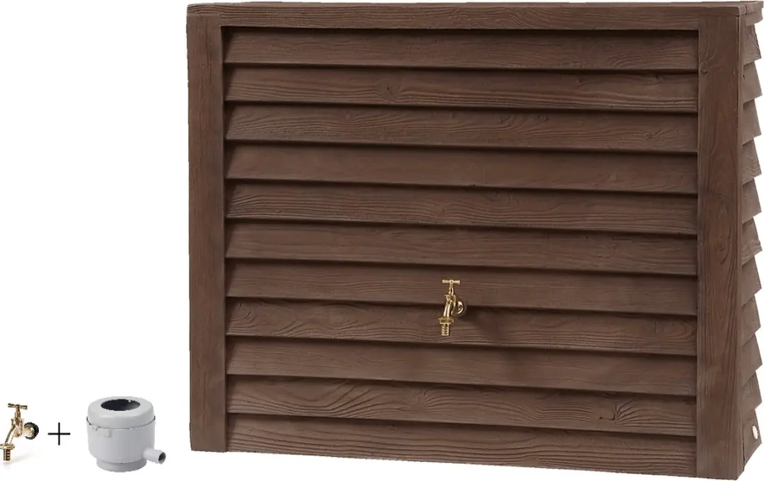 Graf regenton Woody Dark 350 L-met messing kraan-met vulautomaat voor ronde rege