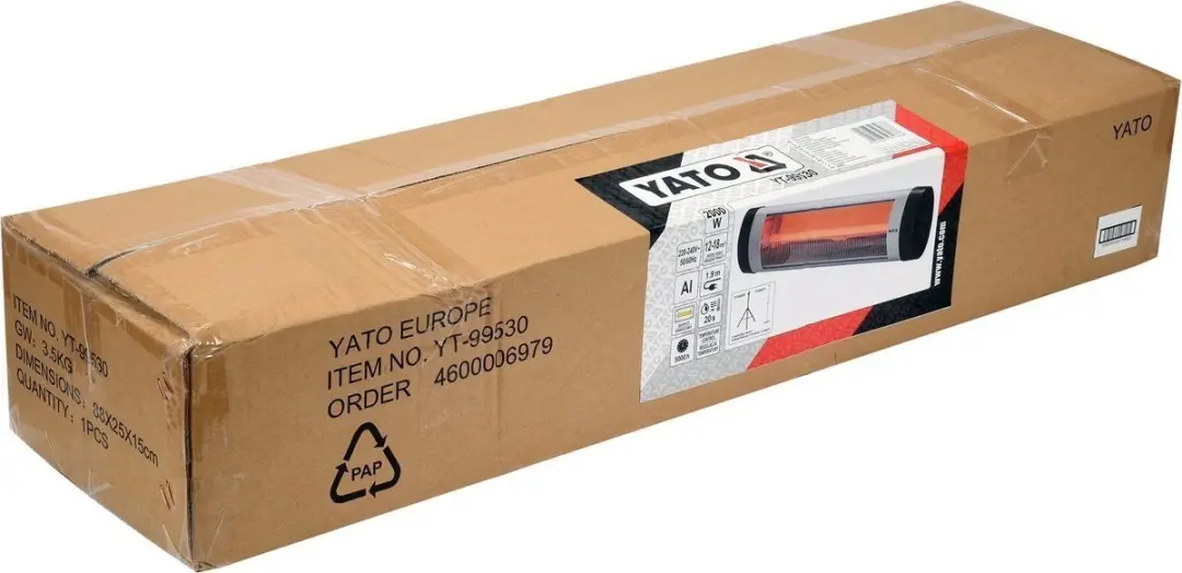 Yato YT-99530 Terrasverwarmer Infrarood 2000W - Zilver - afbeelding 6 van 6