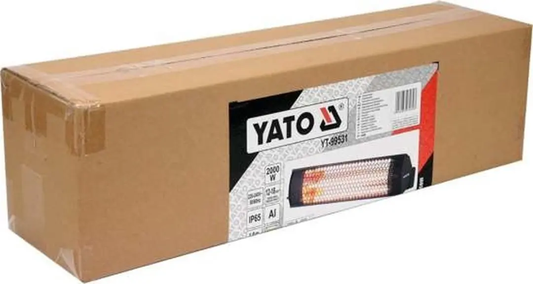 YATO Terrasverwarmer Halogeen - Heater  - 2000W - IP65 - 18m² - 56x15x7,2cm - afbeelding 4 van 4