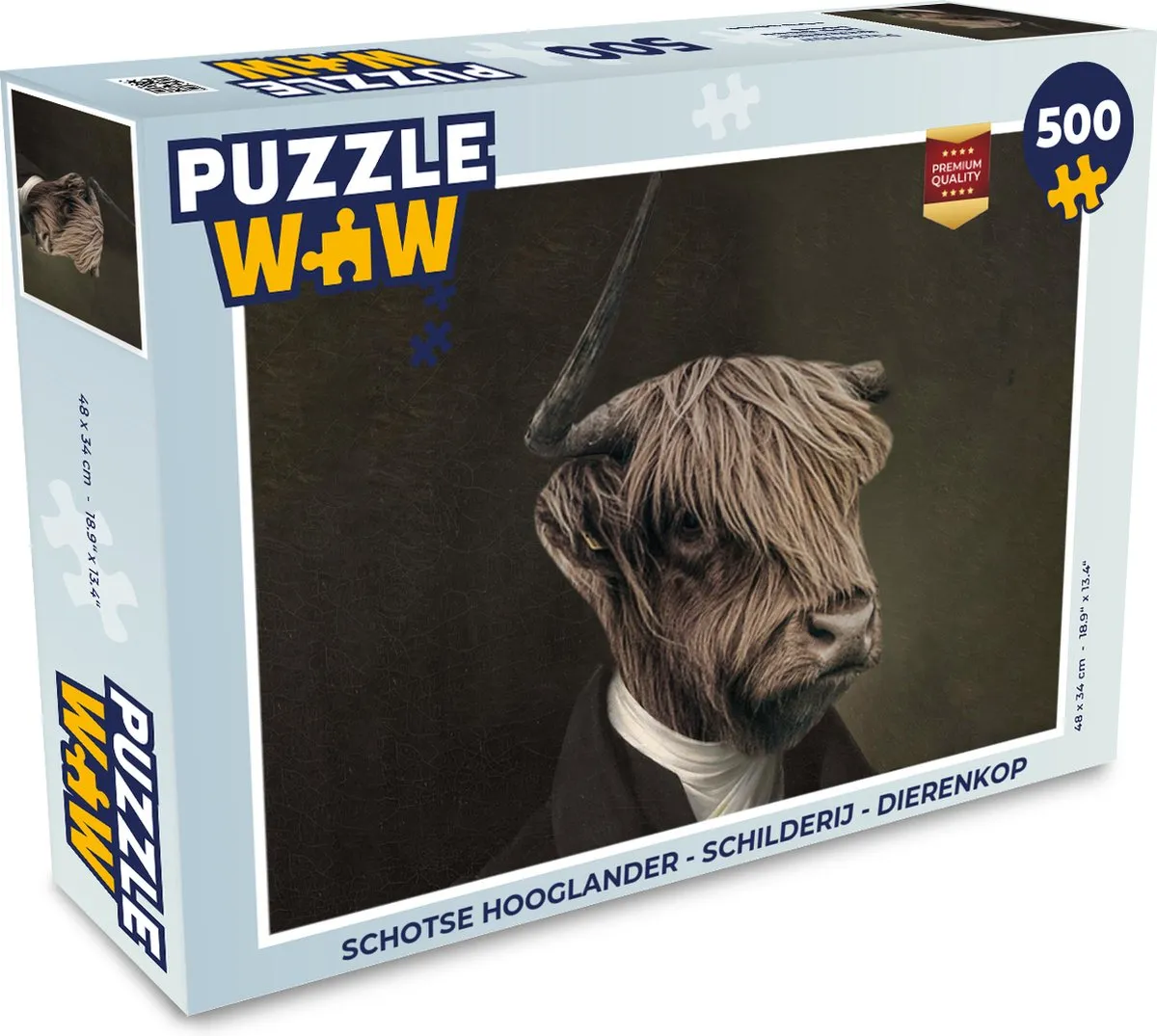 PuzzleWow Schotse Hooglander Legpuzzel 500 Stuks - Multicolor