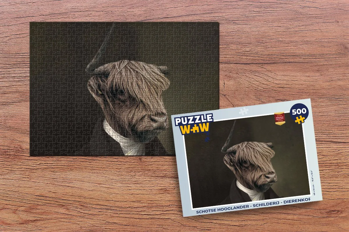 PuzzleWow Schotse Hooglander Legpuzzel 500 Stuks - Multicolor
