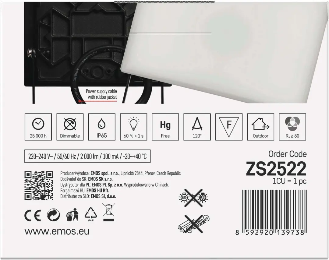Emos TAMBO LED-schijnwerper ZS2522 - 20W - 2000lm - IP65 - afbeelding 6 van 6
