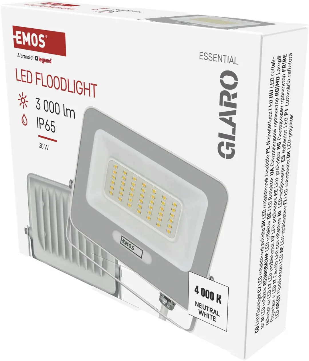 Emos GLARO LED-schijnwerper ZS2234W - 30W - IP65 - Wit - afbeelding 4 van 6
