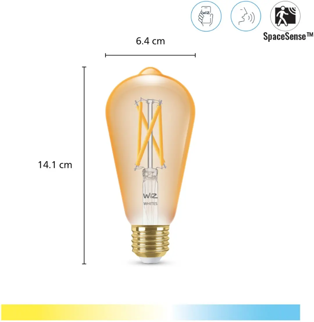 WiZ Smart Filament Lamp Edison E27 - Warm tot Koelwit - Goud - afbeelding 3 van 6
