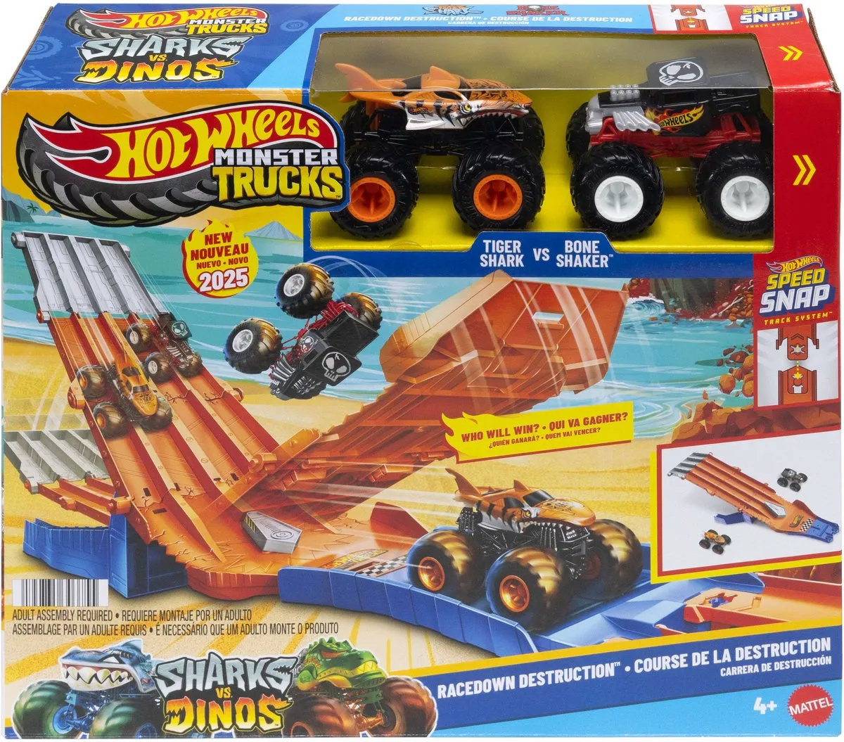 Hot Wheels Monstertrucks Racen en Slopen JFR07 - Meerkleurig