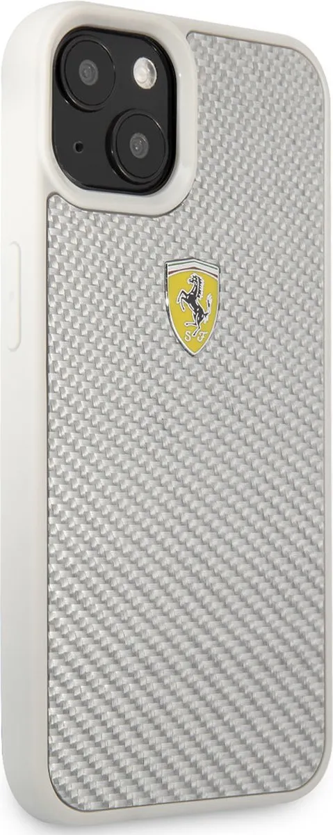 Ferrari Carbon iPhone 13 Hoesje - Zilver - MagSafe