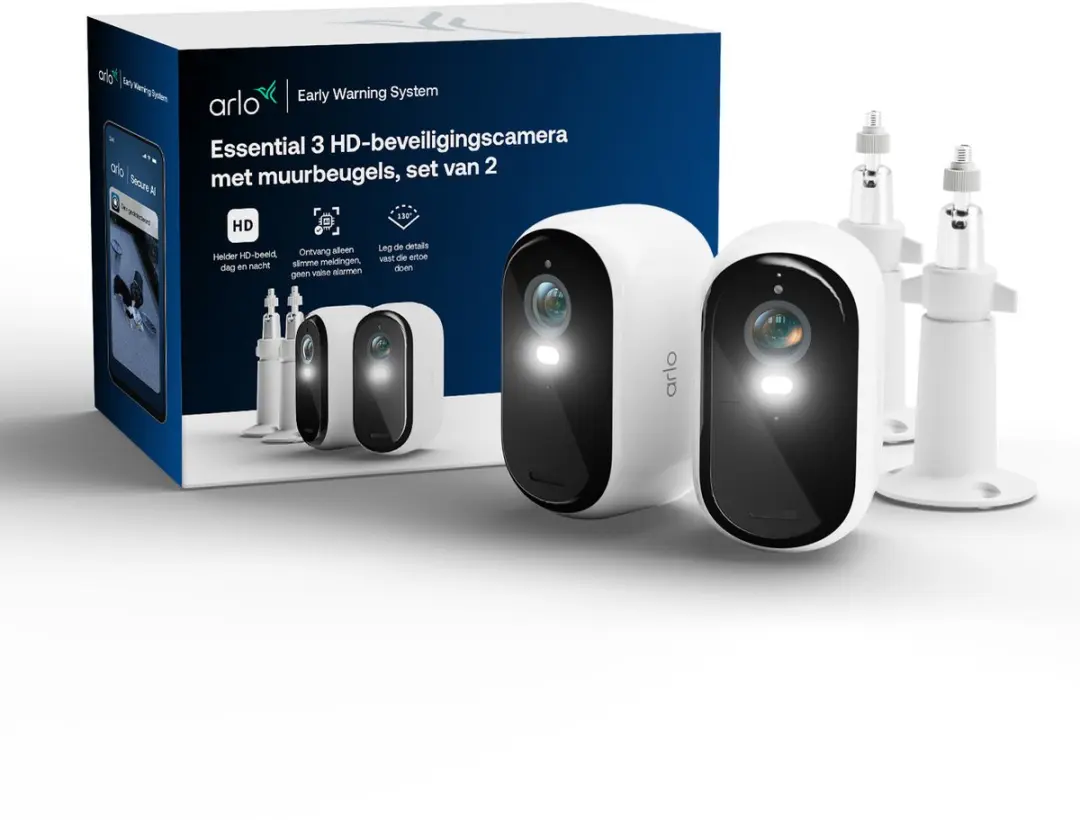 Arlo Essential3 HD beveiligingscamera 2-pack