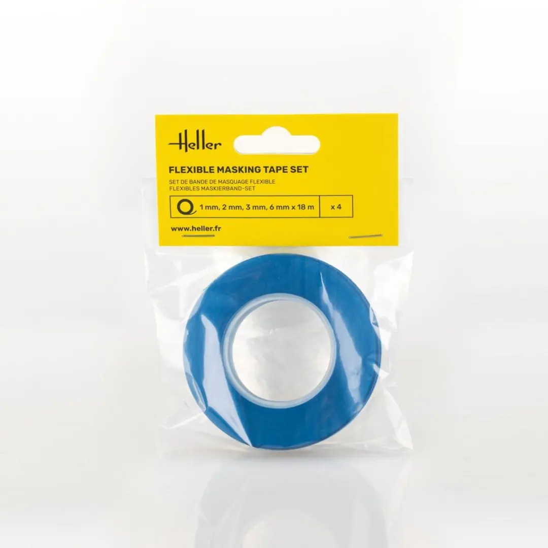 Heller Flexibele Maskingtape Set 1, 2, 3, 6mm x 18m - 4 stuks - afbeelding 2 van 2
