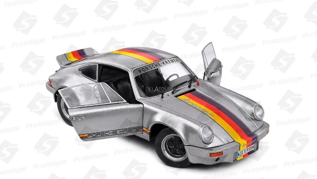Solido Porsche 911 RSR Kremer 1973 1:18 zilver - afbeelding 2 van 6