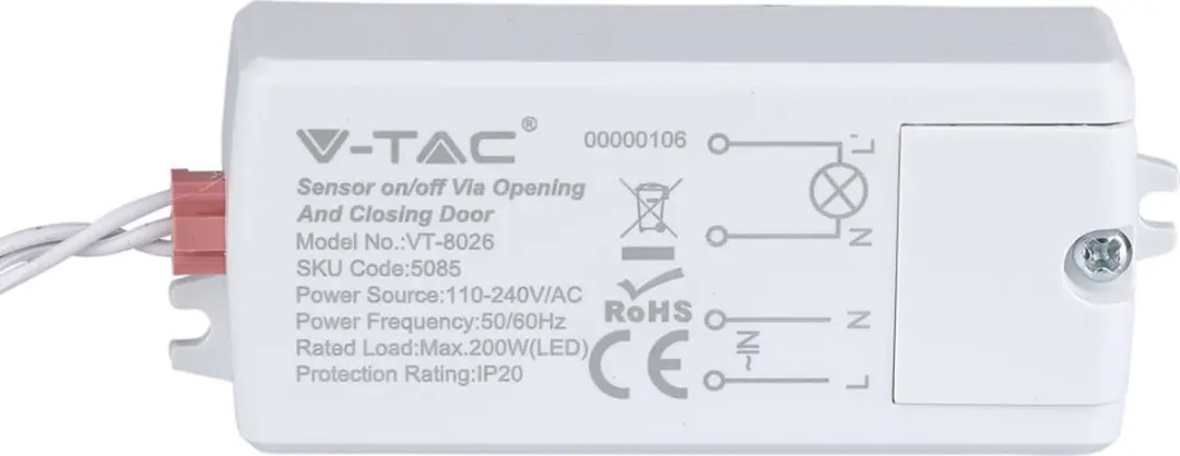 V-TAC VT-8026 deurdetectie bewegingssensor