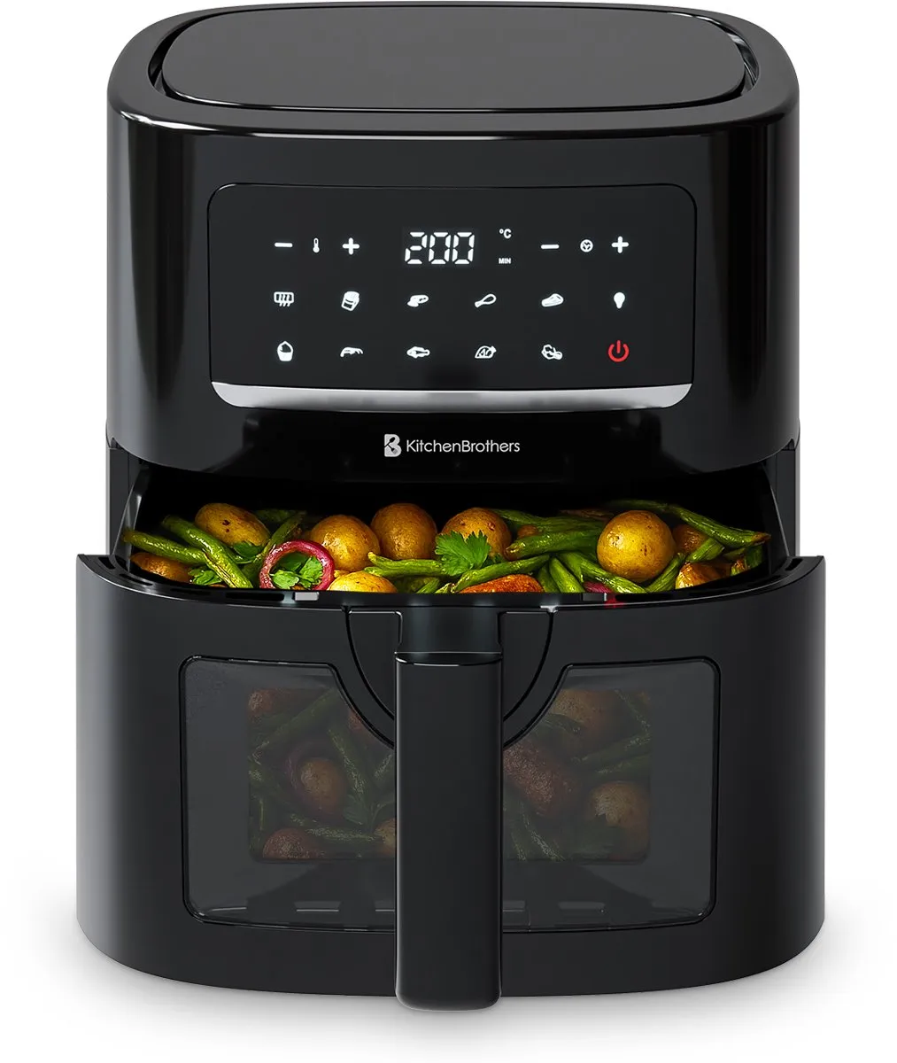 KitchenBrothers Airfryer XL PFAS-Vrij 1600W 6L