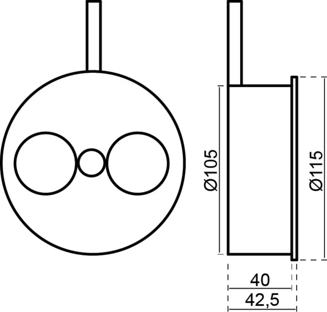 Bachmann Twist 931.000 Dubbele Contactdoos - RVS - afbeelding 4 van 6