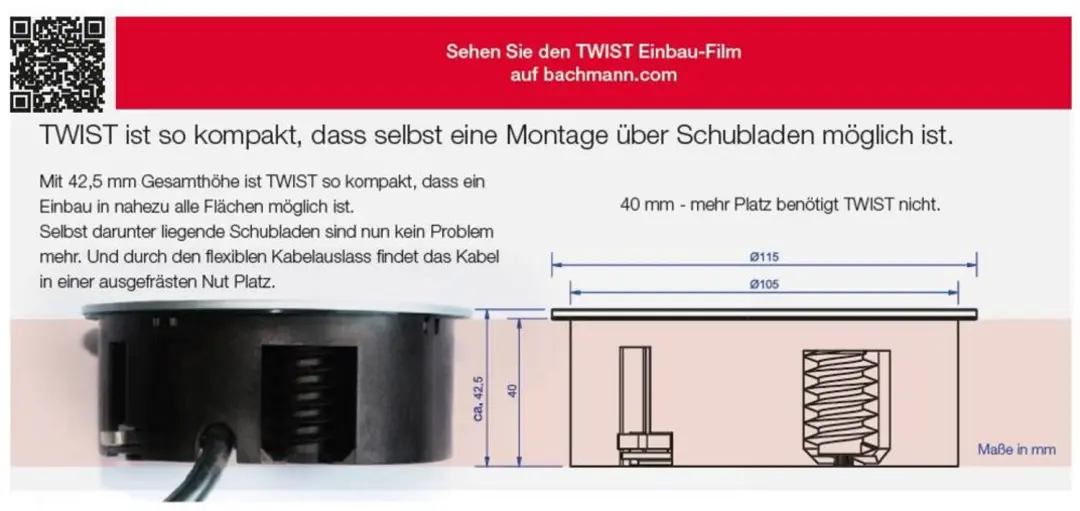 Bachmann Twist 931.000 Dubbele Contactdoos - RVS - afbeelding 6 van 6