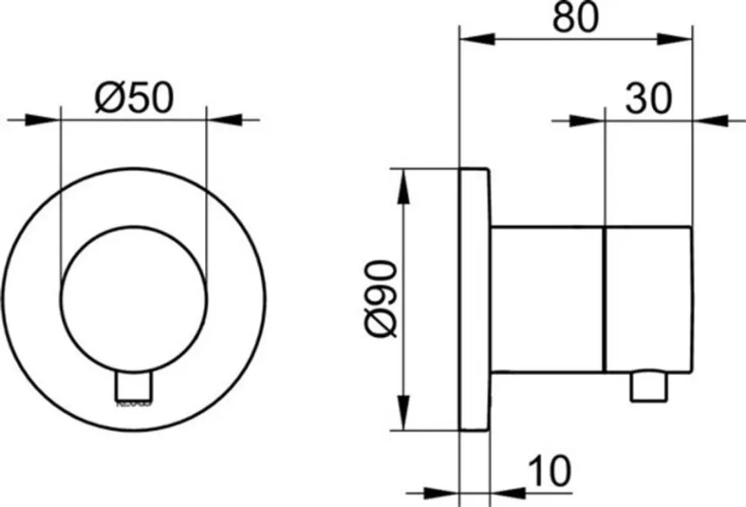 Keuco Stopkraan wandinbouw voor 1 verbruiker, 59541011001