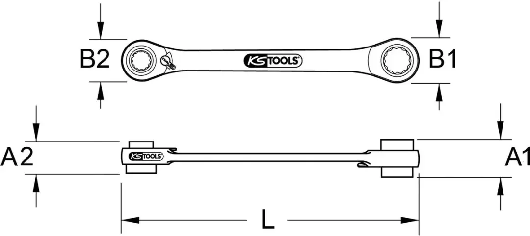 KS Tools 503.4678 Omschakelbare Mini-Bit-ratelringsleutel - 124.50mm - afbeelding 2 van 6