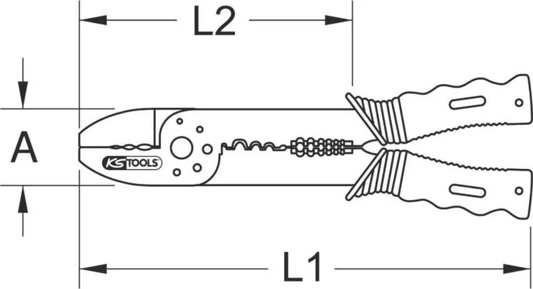 KS Tools Multifunctionele Krimptang 115.1231 - 220mm - Ongesoleerd - afbeelding 3 van 6