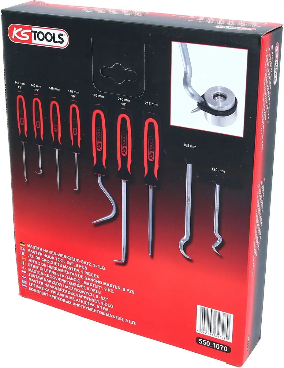 KS Tools Master Haakset 550.1070 - 9-delig - Zilver/Zwart - afbeelding 2 van 6