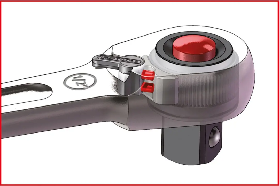 KS Tools SlimPOWER Ratelsleutel 1/2" 72 Tanden - afbeelding 2 van 6