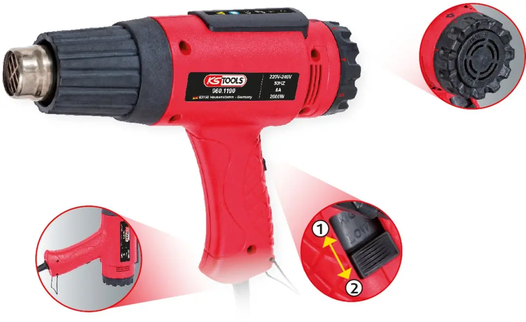 KS Tools 960.1190 Heteluchtpistool - 2000W - afbeelding 5 van 6