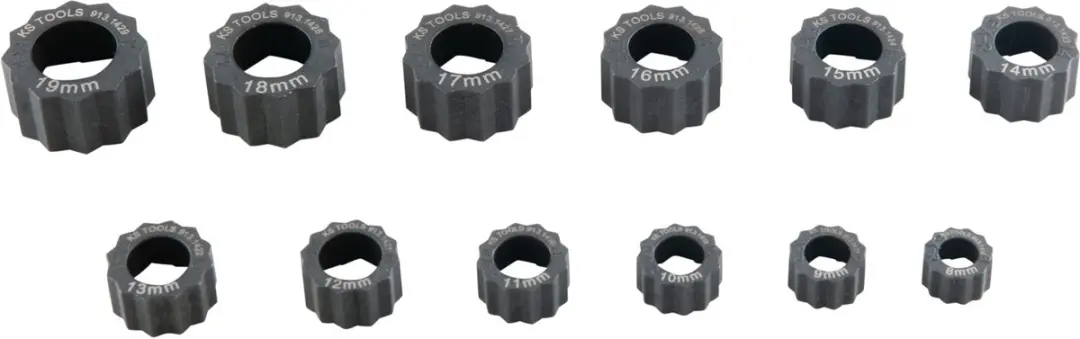 Zeskantmoer KS Tools; 8-19 mm; 12 eenheden