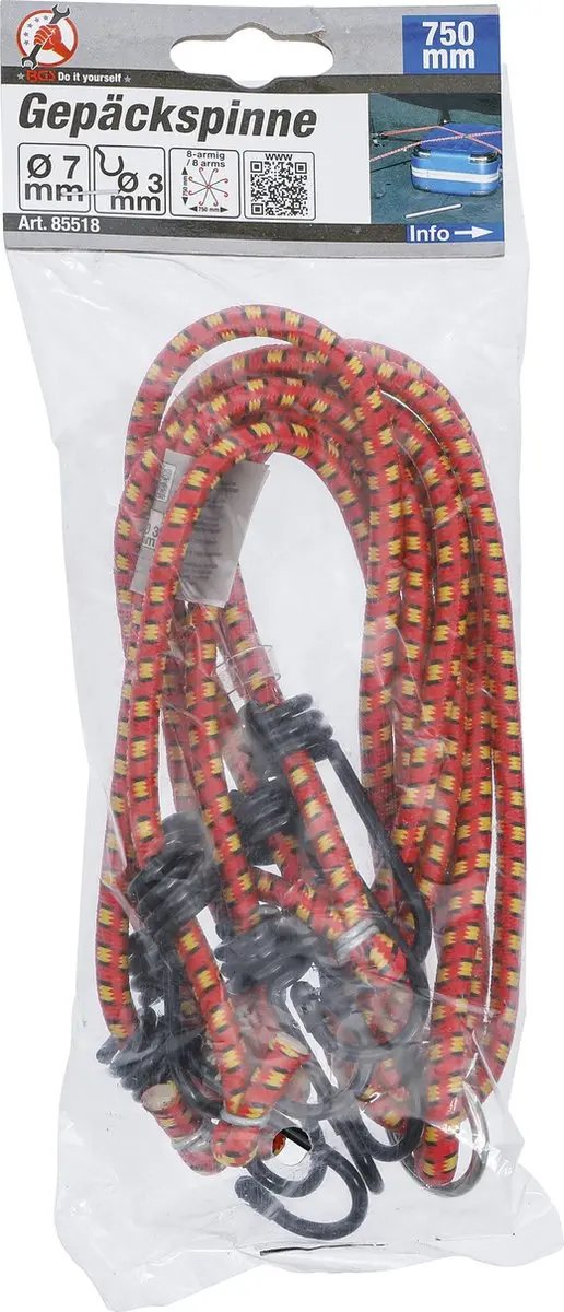 BGS technic Bagagespin 8-arm 85518 - Rood/Zwart - afbeelding 3 van 6
