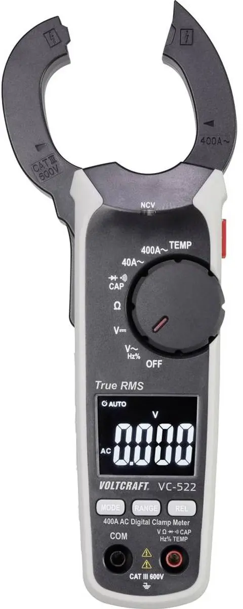 Voltcraft VC-522 Stroomtang Digitaal - CAT III 600 V - afbeelding 3 van 6