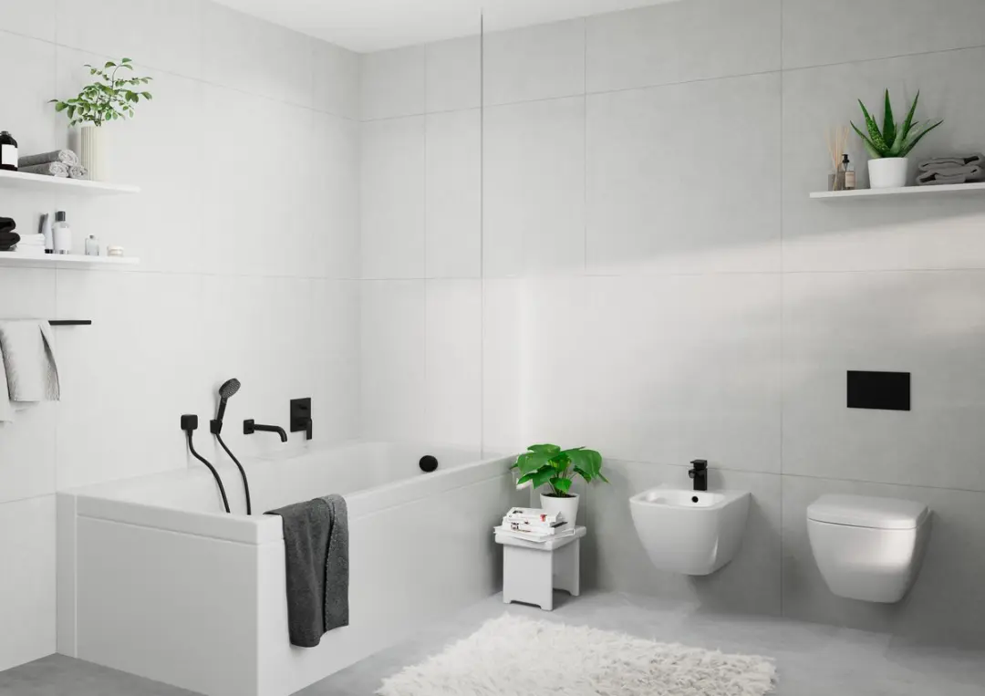 Hansgrohe Vernis Baduitloop 204mm - Mat Zwart - afbeelding 2 van 6