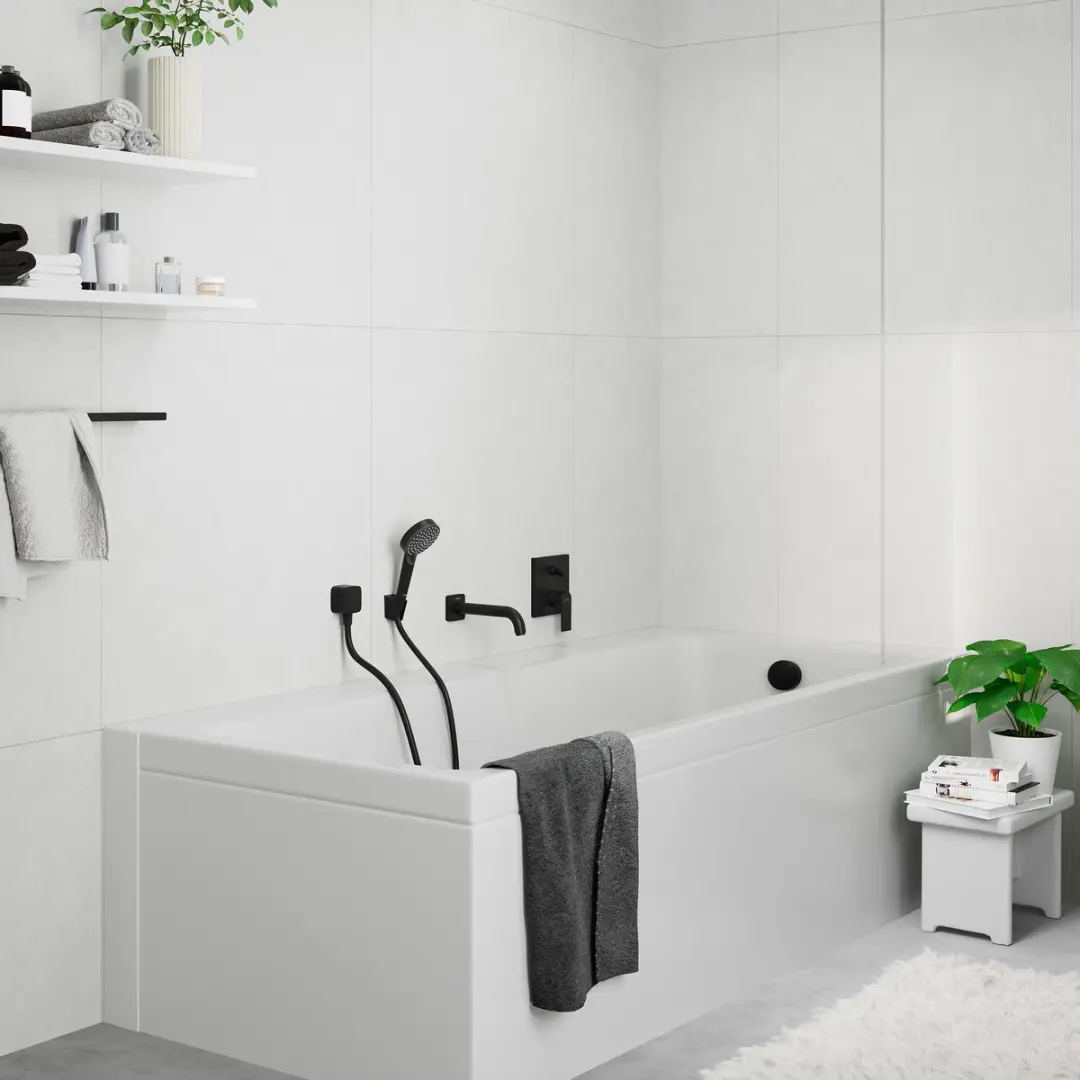 Hansgrohe Vernis Baduitloop 204mm - Mat Zwart - afbeelding 3 van 6