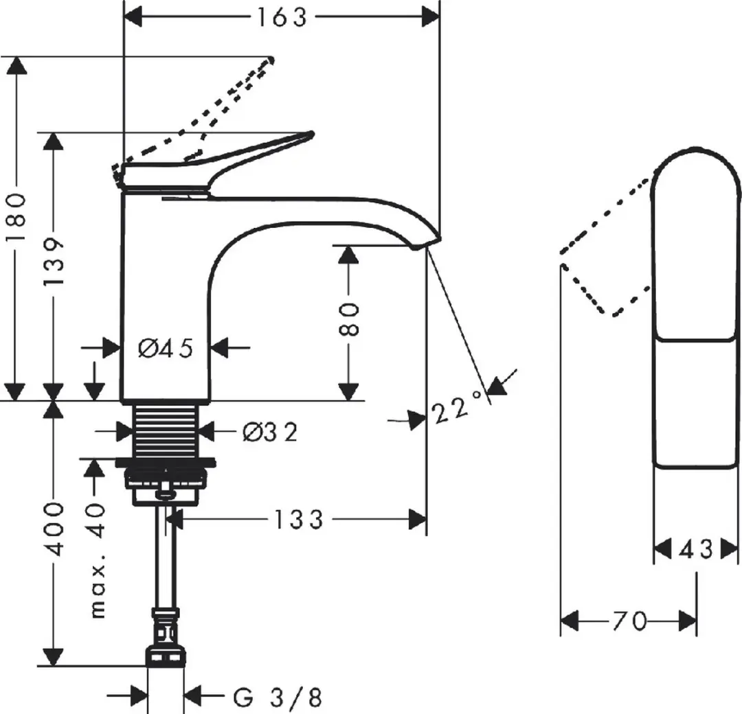 Hansgrohe Vivenis Fonteinkraan 80 - Mat Wit - afbeelding 6 van 6