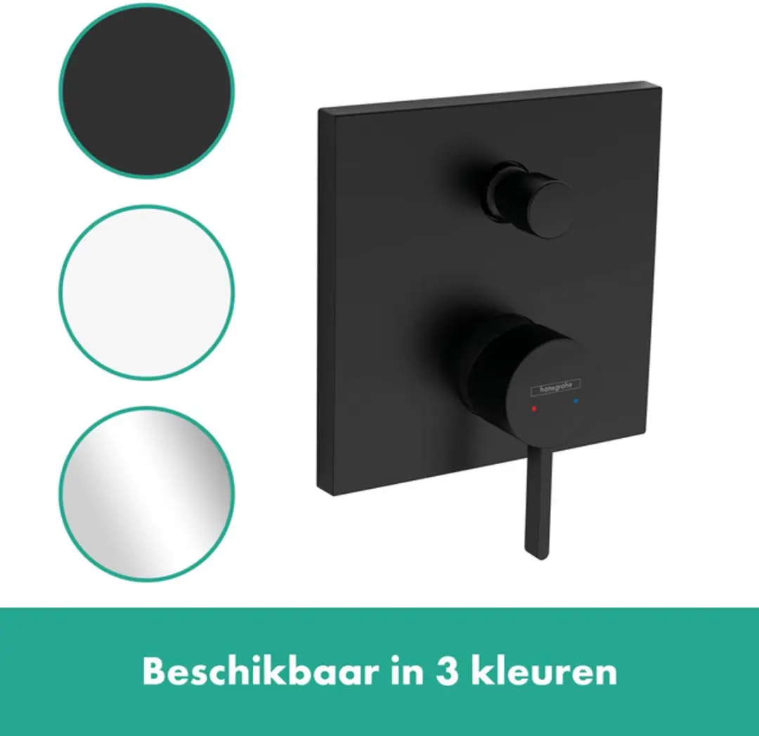 Hansgrohe Finoris 1 Greeps Inbouw Badmengkraan - Mat Zwart - afbeelding 3 van 6