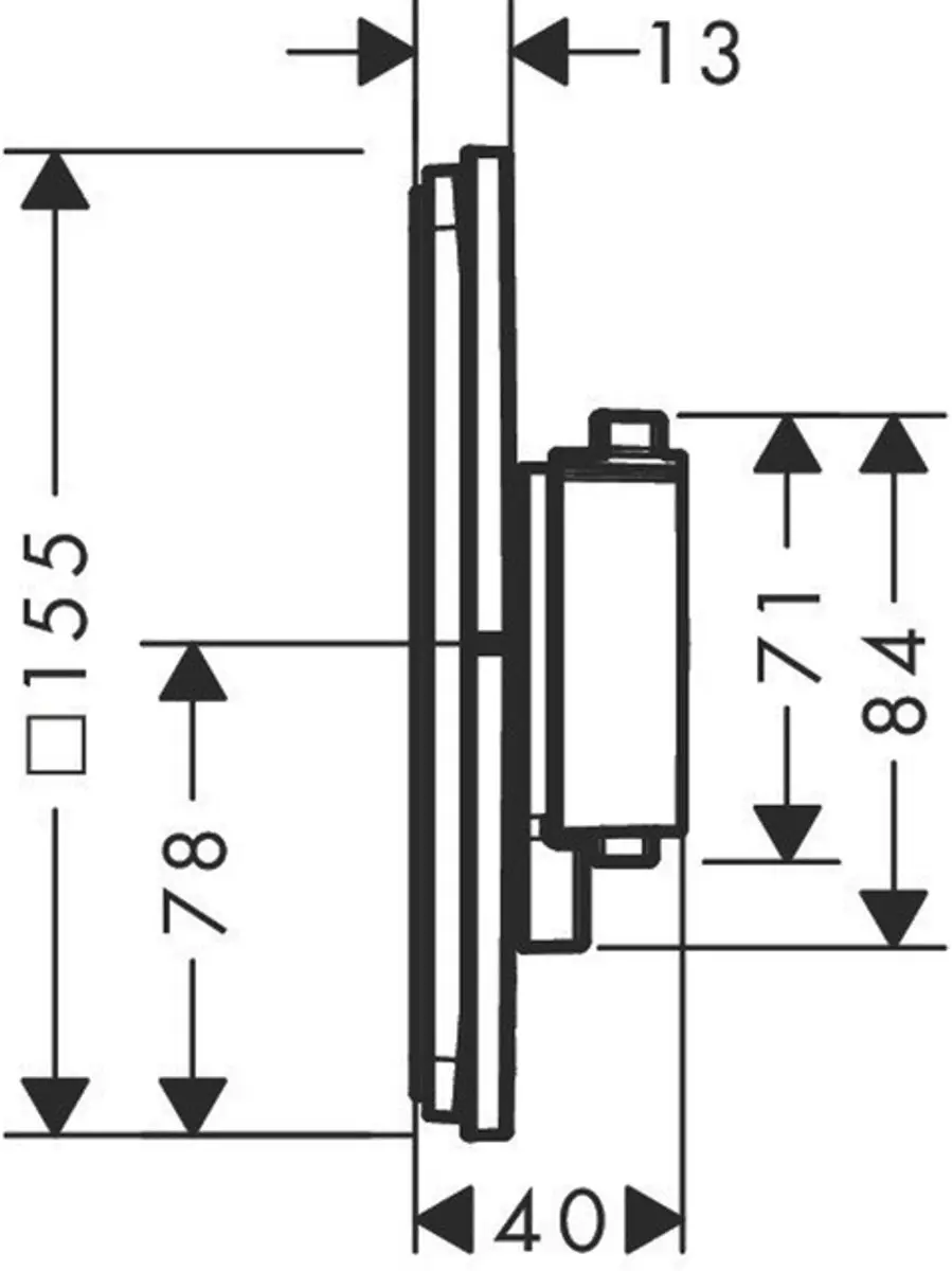 Hansgrohe ShowerSelect Comfort Q 15588340 Thermostaat - afbeelding 3 van 6