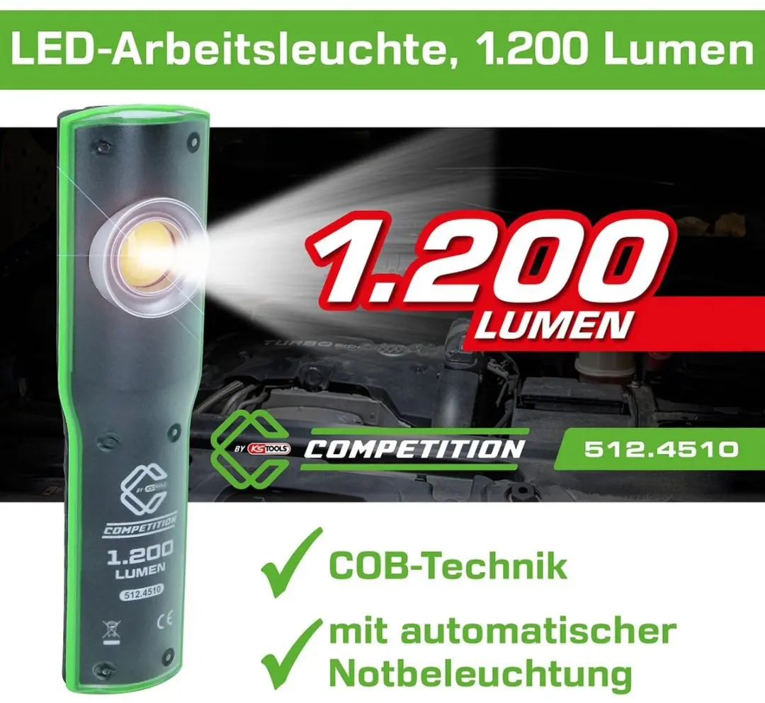 KS Tools COMPETITION 512.4510 LED Werklicht - 1200 Lumen - afbeelding 4 van 6